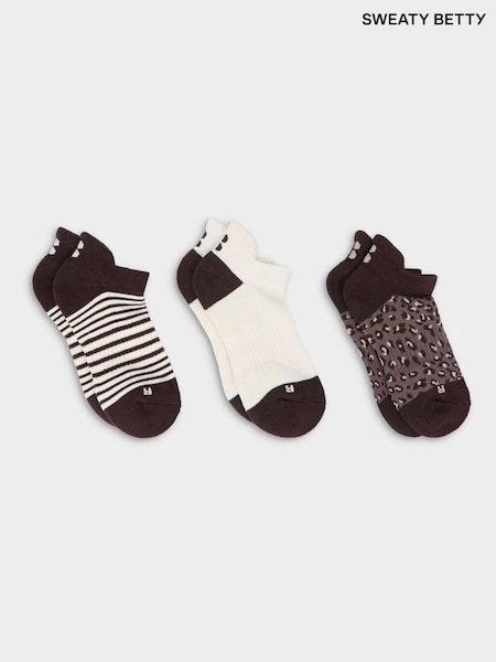 Sweaty Betty Brown Workout Trainers Socks 3 Pack (G83535) | € 31