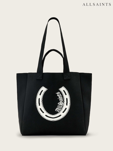 AllSaints Black Izzy Horseshoe Tote (G83591) | $296