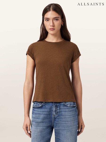 AllSaints Brown Anna T-Shirt (G83608) | AED262