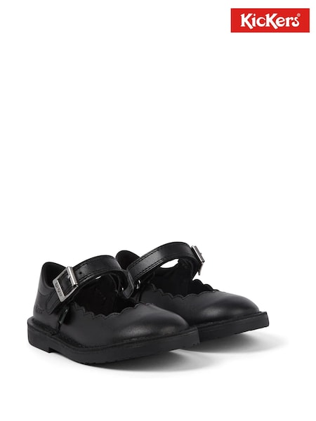 Kickers Black Adlar Mary Jane Scallop Infant Shoes (G83715) | €63.50 - €69