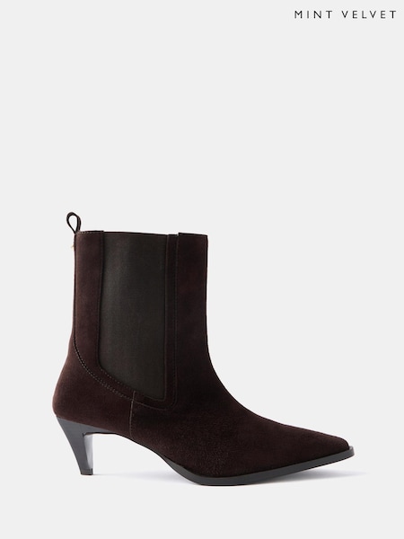 Marrón - Mint Velvet Ivy Suede Kitten Heel Ankle Boots (G83959) | 212 €