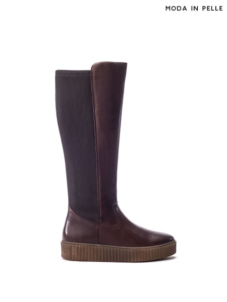 Moda in Pelle Brown Sh Indi Long Boots On Crepe Effect Sole (G84142) | €251