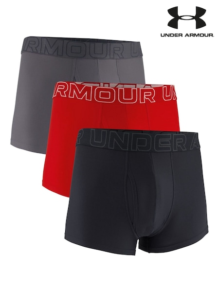 Grey - Regular Under Armour Performance Tech 6inch Boxers 3 Pack