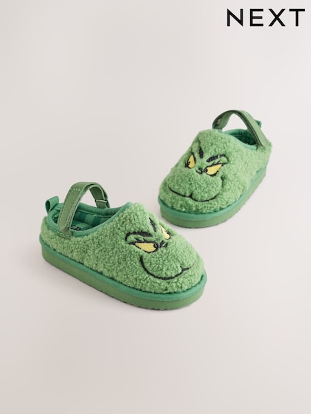Green - The Grinch Novelty Slipper Mules