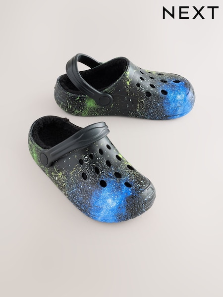 Galaxy Print - Warm Lined Slipper Clogs