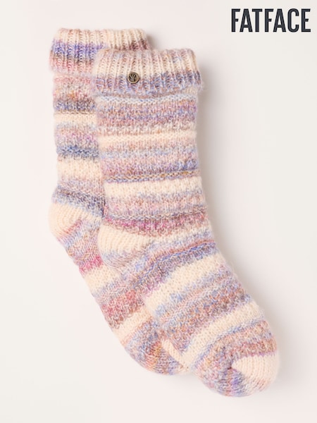 Multi Colour - Fatface Textured Slipper Socks
