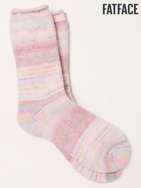 Multi Colour - Fatface Striped Boot Socks