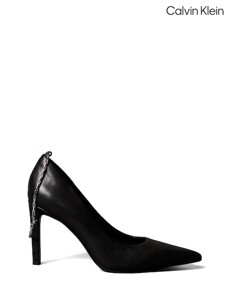 Calvin Klein Leather Cushioned Chain Stiletto Pumps (G84329) | R$ 1.480