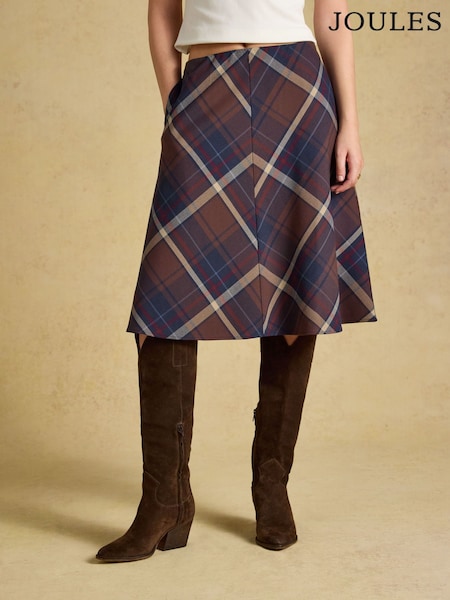 Navy Check - Joules Avery Short Panel Skirt