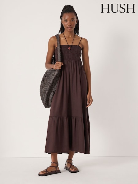 Hush Leni Shirred Linen Beach Dress (G84918) | ‏641 د.إ.‏