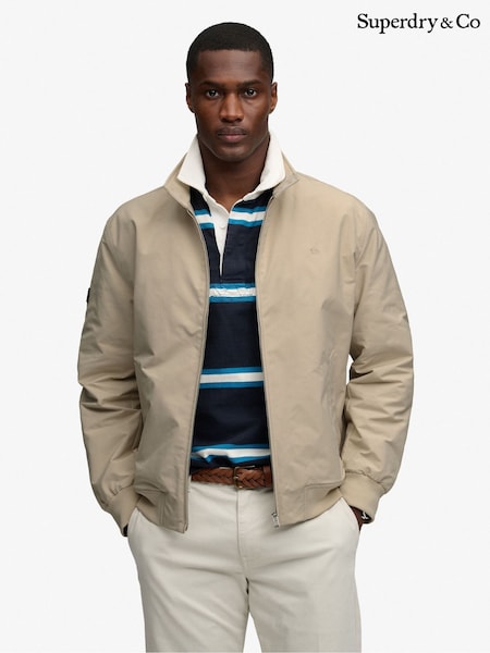 Cream - Regular Superdry Campus Padded Harrington Jacket