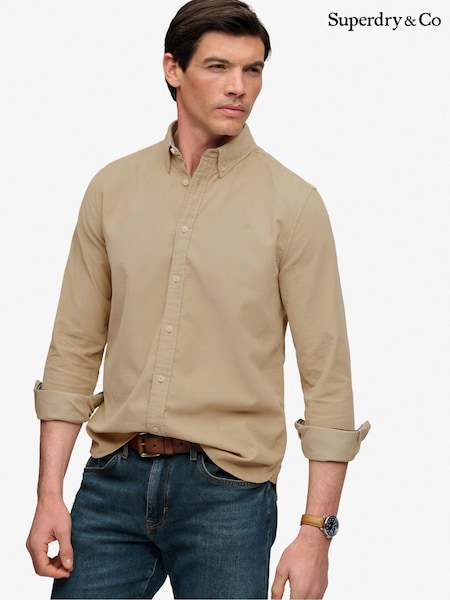 بني - Regular Superdry Classic Needle Cord Shirt