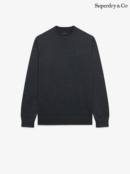 Grey - Regular Superdry Essential Lw Wool Blend Jumper