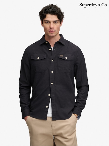 Juoda - Regular Superdry Herringbone Workwear Shirt