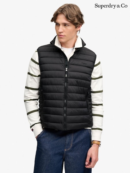 Black - Regular Superdry Fuji Lite Padded Gilet