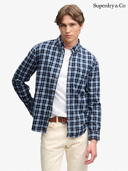 Blau - Regular Superdry Long Sleeve Cotton Lumberjack Shirt
