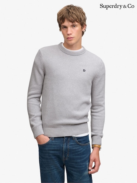 Grey - Regular Superdry Cotton Jumper