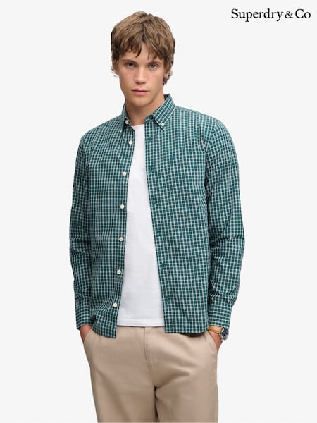 Vert - Regular Superdry Preppy Poplin Long Sleeve Shirt
