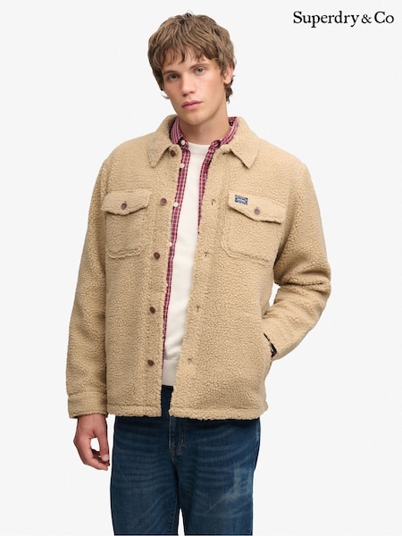 Brun - Regular Superdry Retro Fleece Overshirt