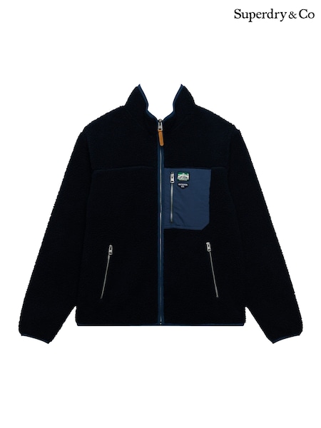 Blue - Regular Superdry Vintage Retro Full Zip Fleece