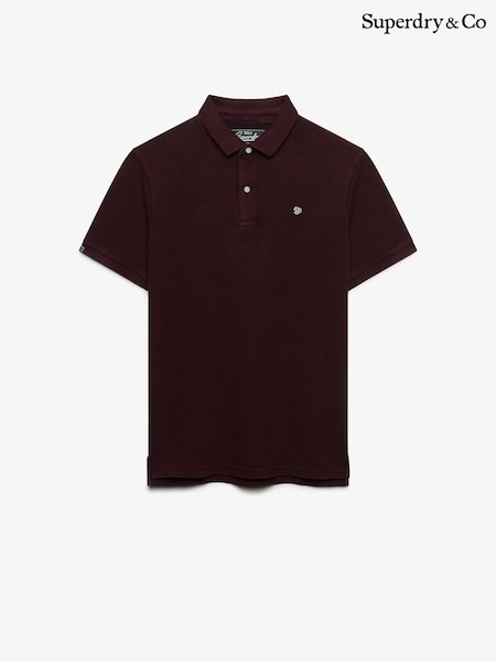 Granate oscuro - Regular Superdry Vintage Destroy Polo Shirt