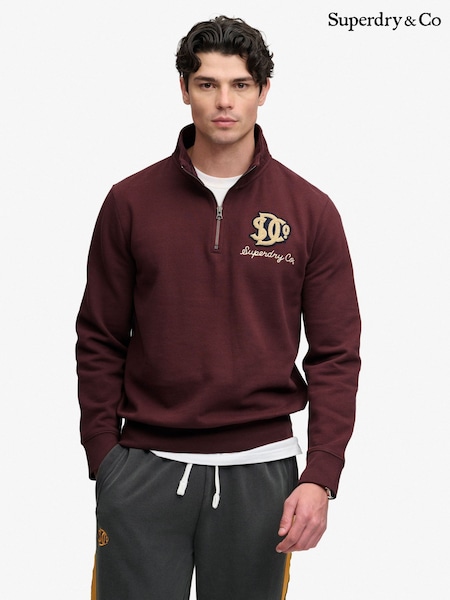 Sarkans - Regular Superdry Vintage Athletic Half Zip Sweat Top