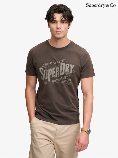 Marrón - Regular Superdry Vintage Workwear Print T-shirt