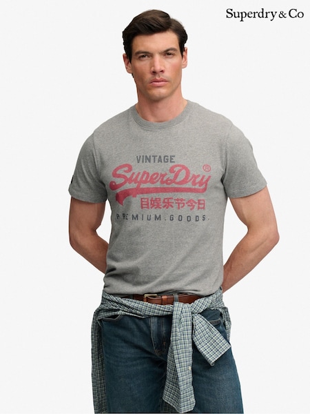Grey - Regular Superdry Vl Heritage Relaxed T-shirt