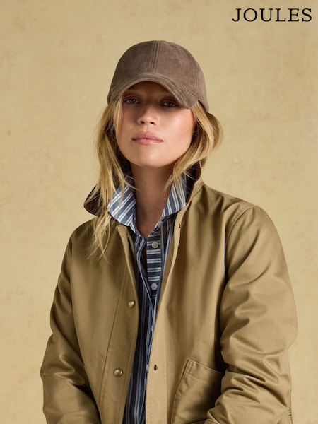 Mocha Brown Suedette - Joules Campbell Baseball Cap