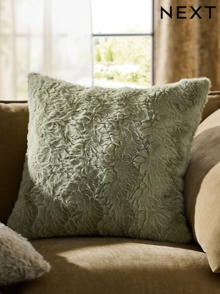 Faux Fur Cosy Swirl Cushion