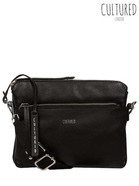 Cultured London 'Celia' Leather Black Cross-Body Bag (G85916) | 69 €