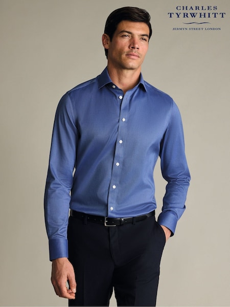Charles Tyrwhitt Blue Non-Iron Twill Cutaway Collar Shirt (G86081) | 15,340 ISK