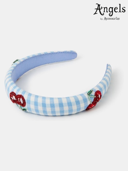 Angels By Accessorize Blue Girls Cherry Gingham Headband (G86218) | AED76
