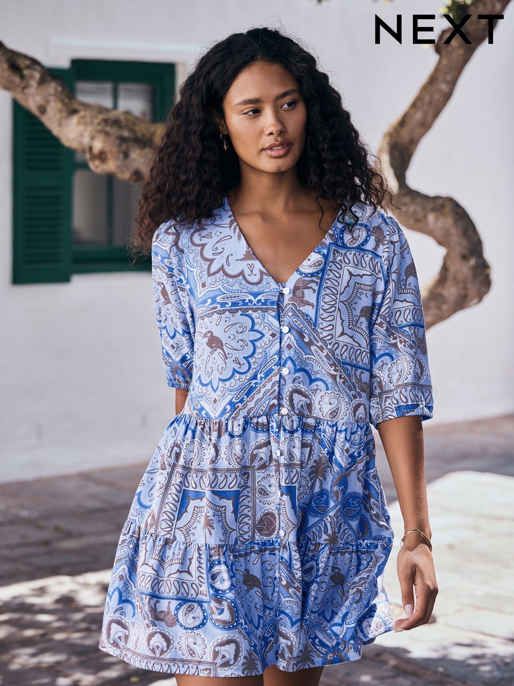 Buy Women's Dresses Linen Mini Online | Next Romania