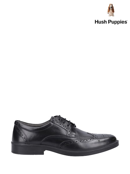 Hush Puppies Black Nolan Brogue Shoe (G86894) | €99
