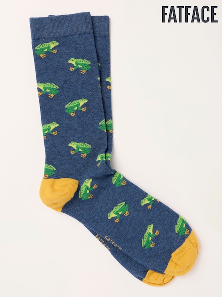 Navy - Regular Fatface Frog Socks