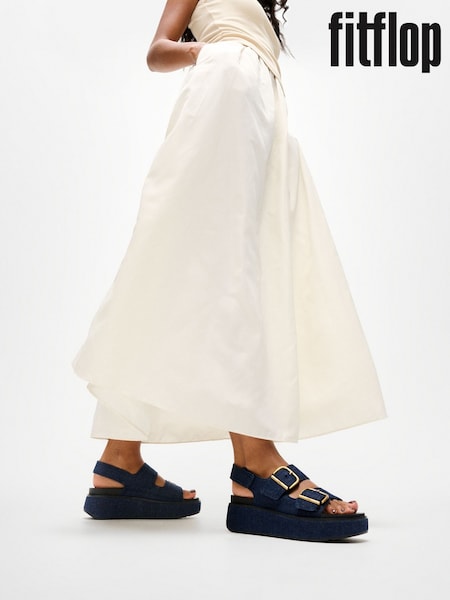 FitFlop Blue Gen-FF Max Buckle Denim Back-Strap Sandals (G87414) | $336
