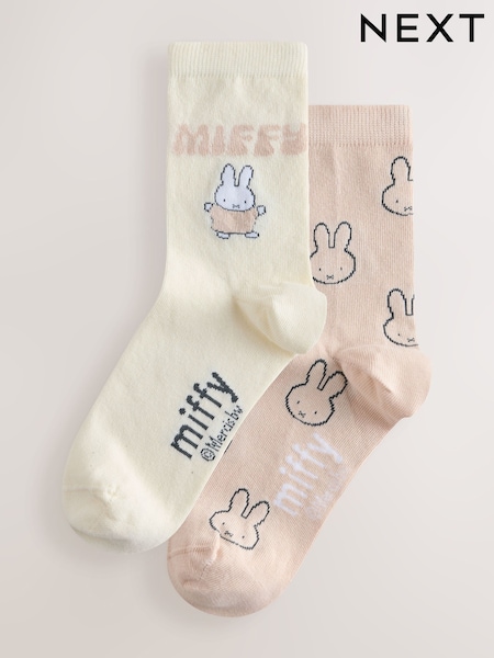 Oatmeal/Neutral - Miffy License Ankle Socks 2 Pack