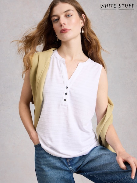 White Stuff White Nora Texture Notch Vests (G87719) | $62