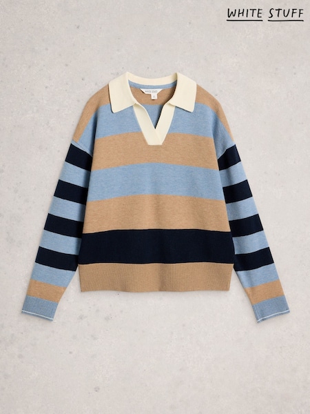 White Stuff Blue Rochelle Rugby Jumper (G87744) | AED320