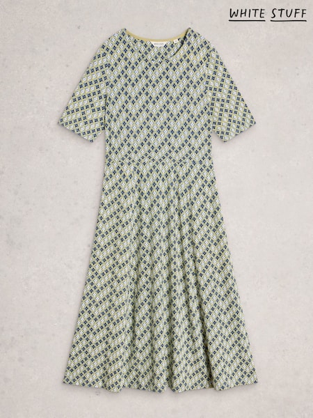 White Stuff Green Madeline Jersey Dress (G87745) | 399 QAR