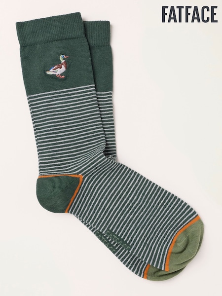 Green - Regular Fatface Duck Socks