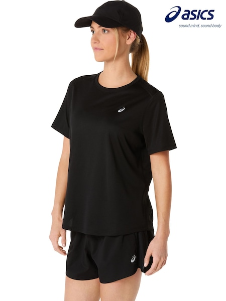 أسود - Asics Core Short Sleeve Top