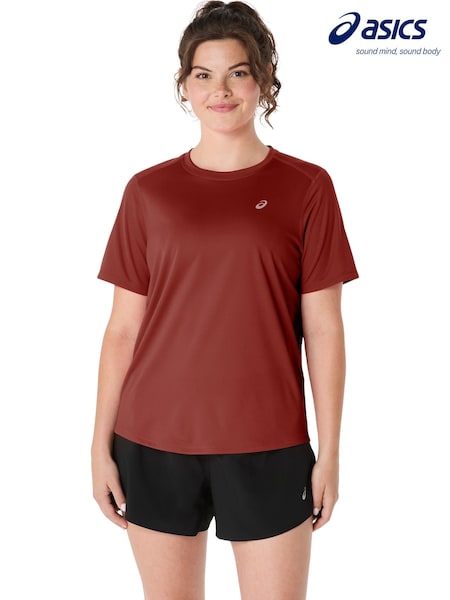 Burgunderrot - Asics Core Short Sleeve Top