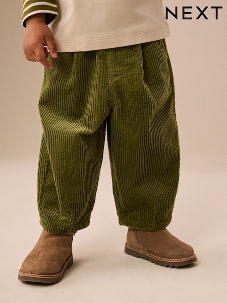 Green - Textured Corduroy Pull On Trousers (3mths-7yrs)