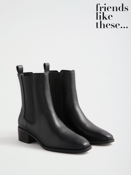 Black Faux Leather - Friends Like These Flat Chelsea Boots