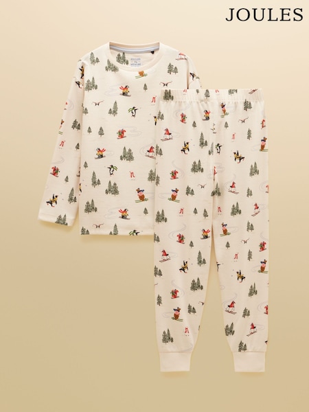 Cream - Joules Kipwell Langarm-Pyjama-Set für Jungen