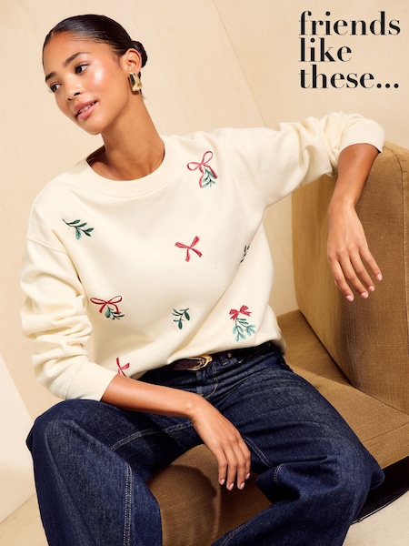 Cream - Friends Like These Christmas Graphic Sweatshirt