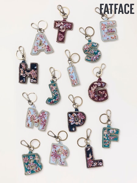Marami - Fatface Alphabet Embroidered Bag Charm Keyring
