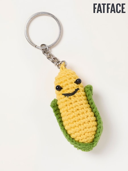 Dilaw - Fatface Crochet Corn On The Cob Keyring